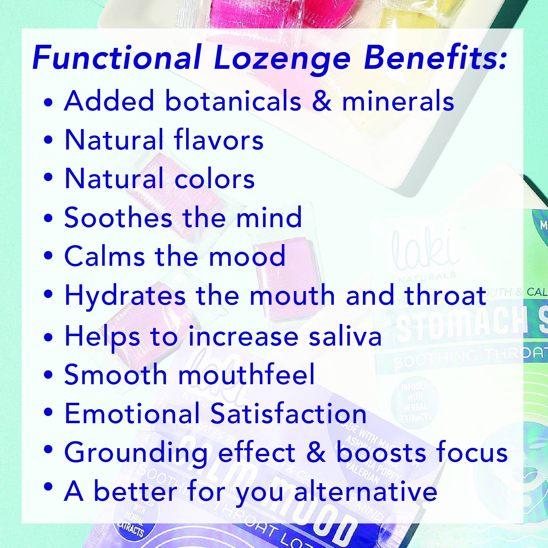 Laki Naturals – Engroshandel Pastiller/hostdråber – Funktionelle urtepastiller - roligt humør5
