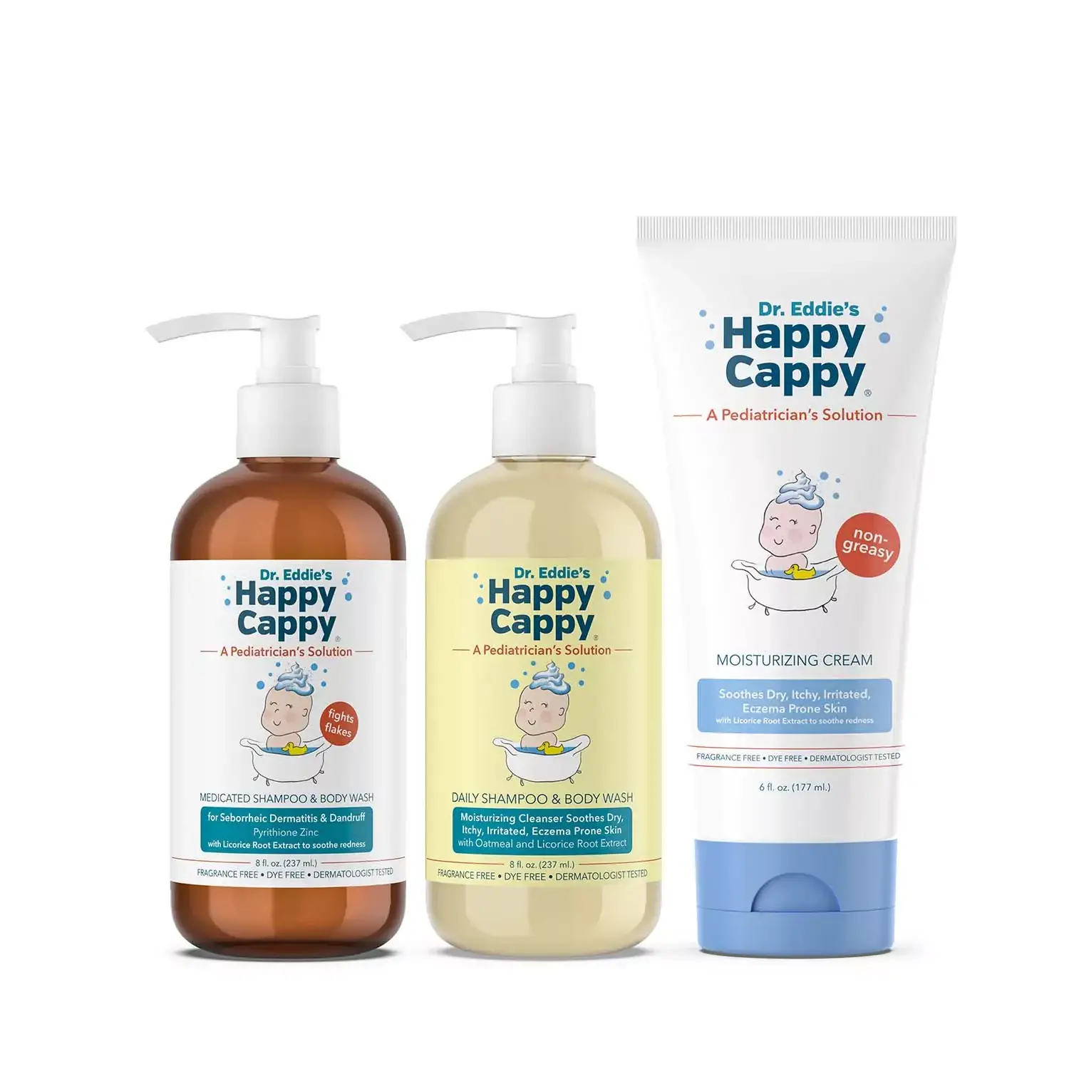 Happy Cappy - Wholesale Bath & Body Set - Baby - 3 Step Baby Skincare Routine Bundle to Manage Cradle Cap and Eczema (FREE Beanie Brush)7
