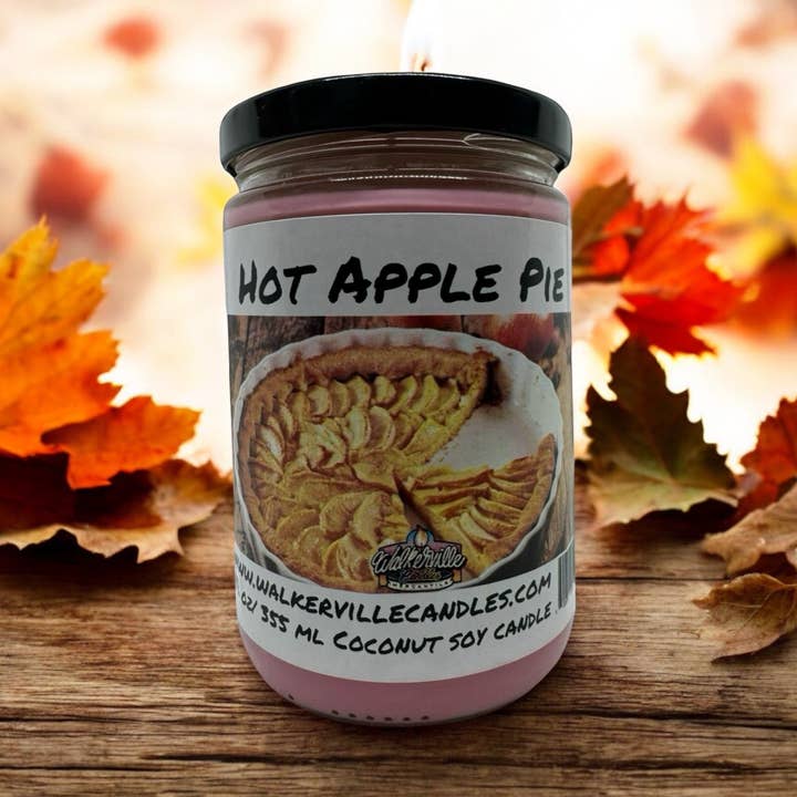 Vela ecológica de coco y soja de 12 oz con aroma a tarta de manzana caliente para venta al por mayor de Walkerville Candles