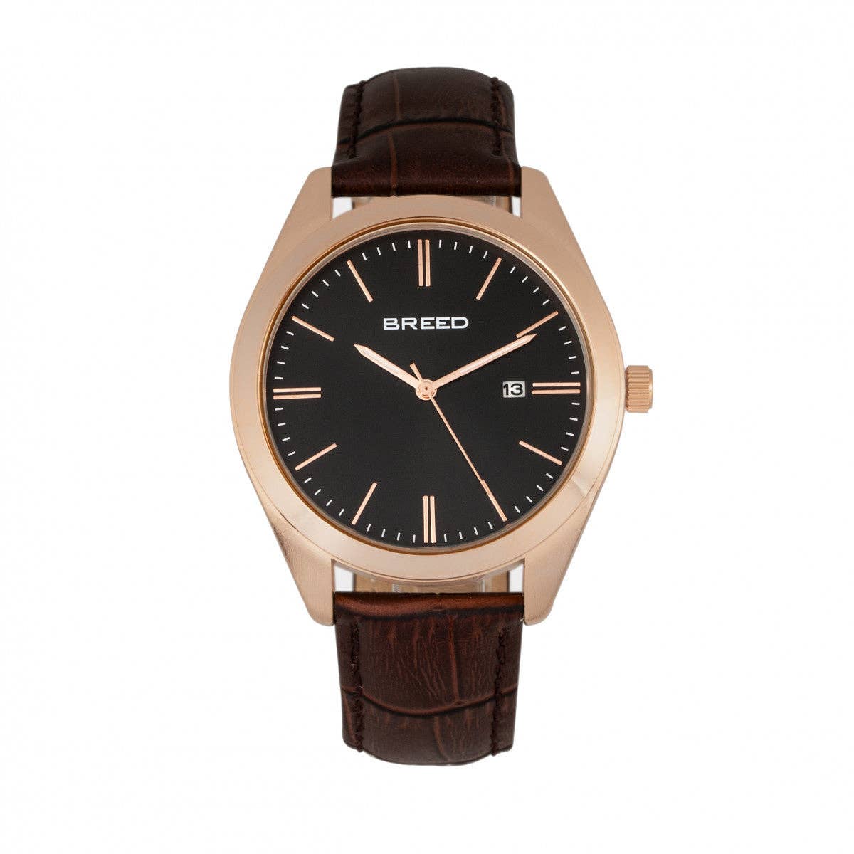 Breed – Engroshandel Armbåndsur - Herre – Breed Louis læderbåndsur med dato og lysende hænder10