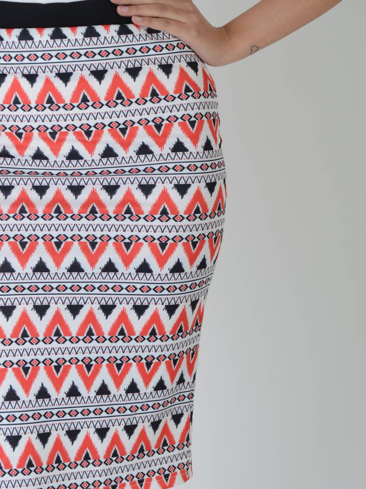 Lovemystyle Bodycon Midi Nederdel Med Aztec Style Print for engroshandel hos LoveMyStyle