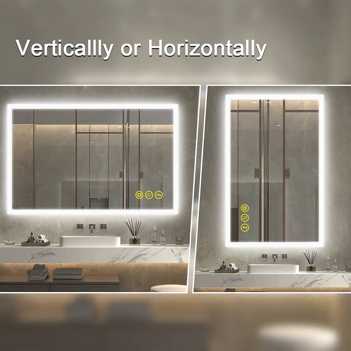 Brio Lighting - Wholesale Wall Mirror - SmartGlow 36x55" Frameless Anti-Fog Bathroom LED Mirror