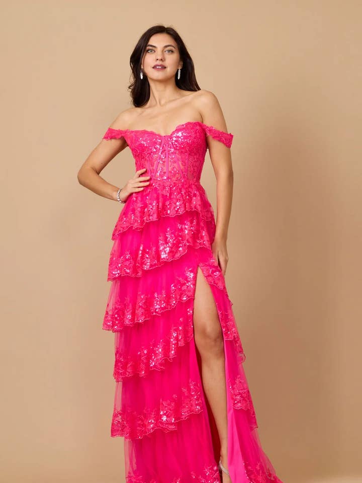 Kos Couture - Wholesale Gown - Women's - Long Sequin Sheer Corset Prom Dress Wholesale13