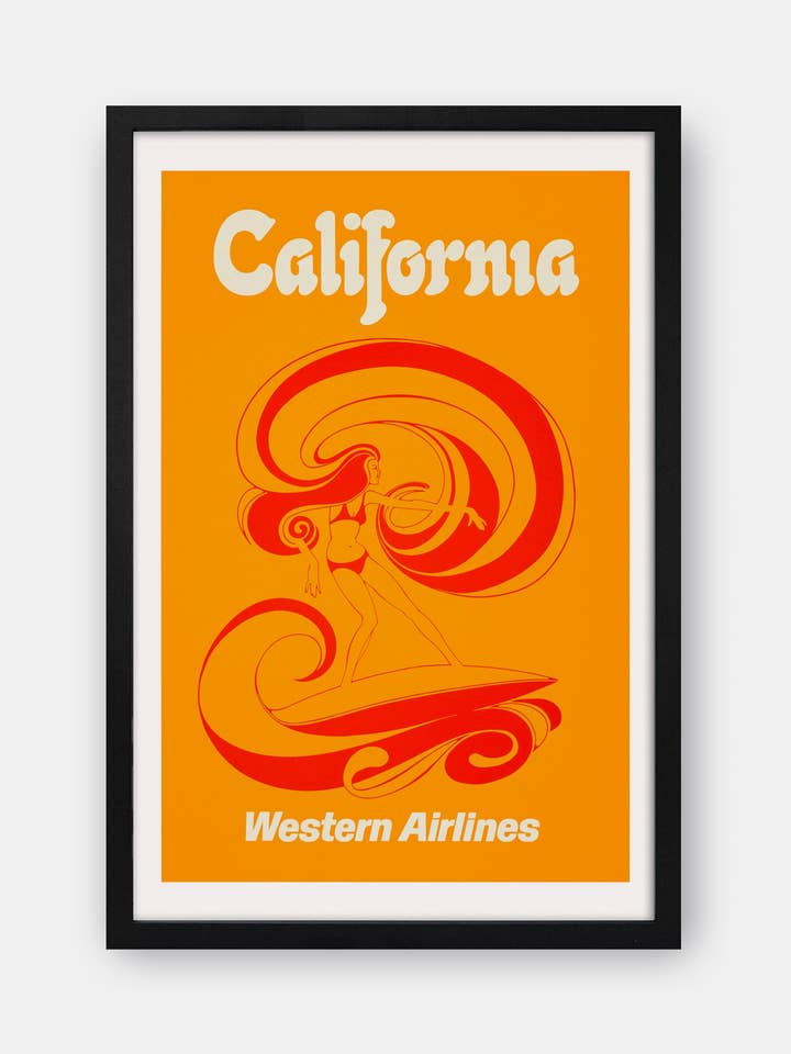 Western Airlines (California) 1970s Poster for wholesale by The Curious Desk