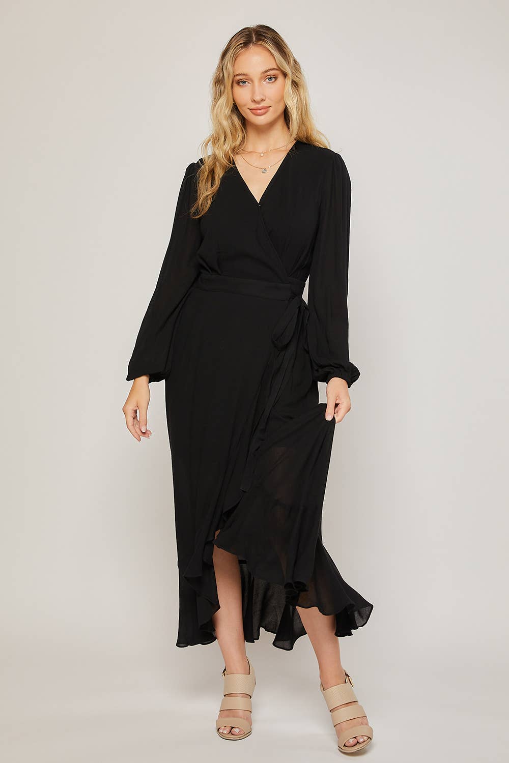 Bluivy – wholesale Dress – Women's – RUFFLE HEM MAXI WRAP DRESS40