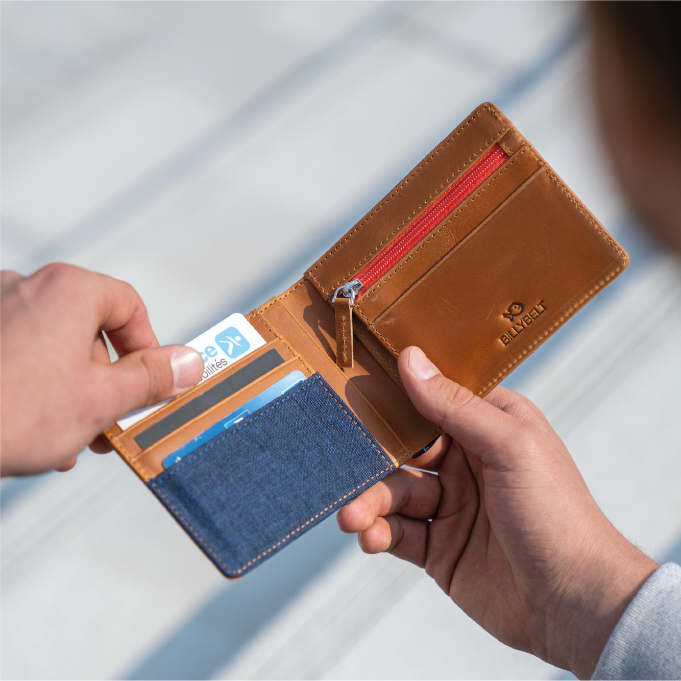 BILLYBELT - Wholesale Wallet - Men's - Blue Leather Wallet4