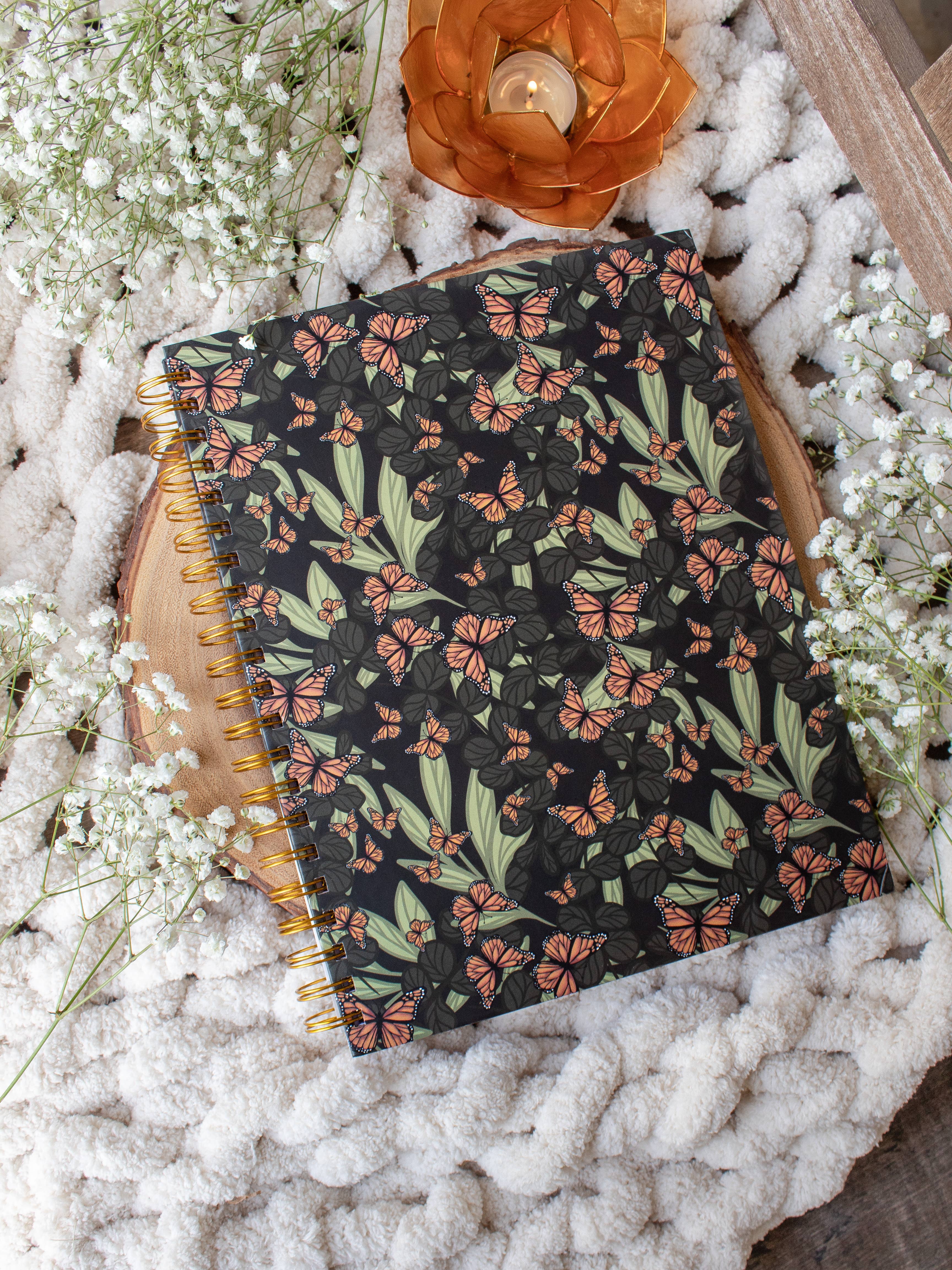 Meaggie Moos - Wholesale Notebook - Butterfly Garden Hardcover Spiral Notebook | College Ruled0