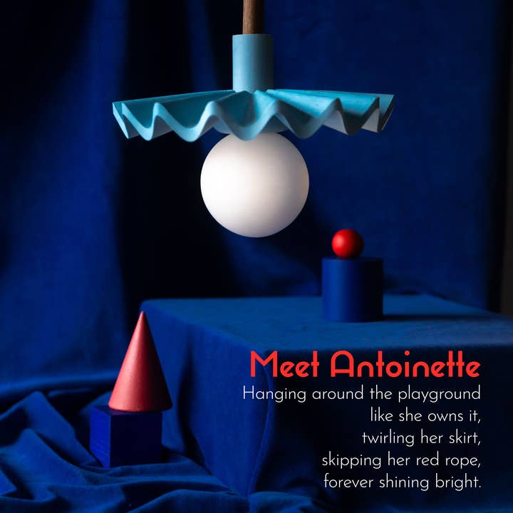 Handmade jesmonite pendant lamp "Antoinette" in 4 colors for wholesale by Mono