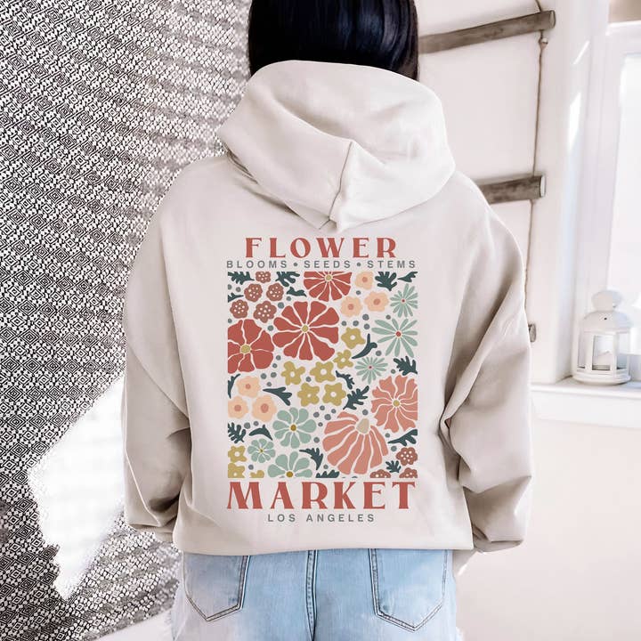 SUDADERA CON CAPUCHA PERSONALIZADA DEL MERCADO DE FLORES | S-2XL para venta al por mayor de Loopty Loo Designs