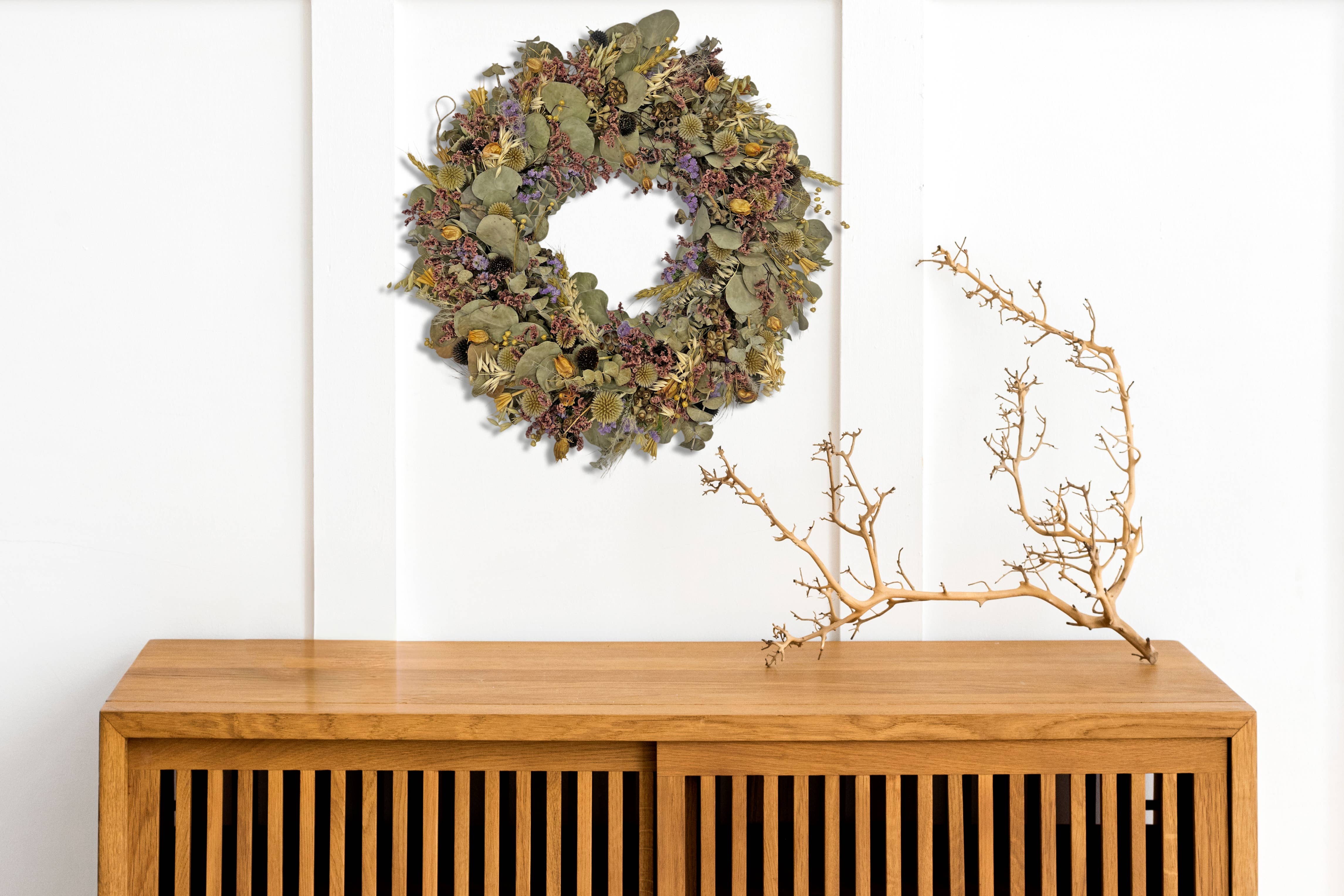 2626 Designs - Wholesale Krans - Gedroogde en geconserveerde decoratieve eucalyptuskrans van 51 cm9