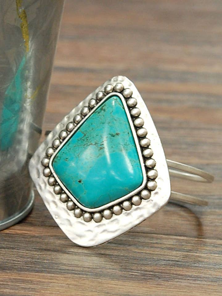 710712, Turquoise, Brass Cuff Bracelet for wholesale by ISAC Trading Inc