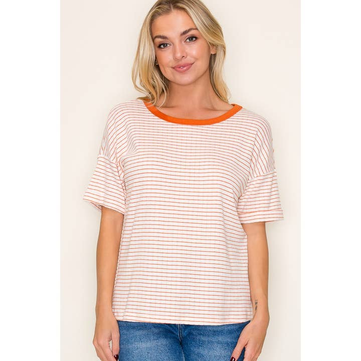 STACCATO - Wholesale Knit Top - Women's - POINTELLE STRIPE TOP