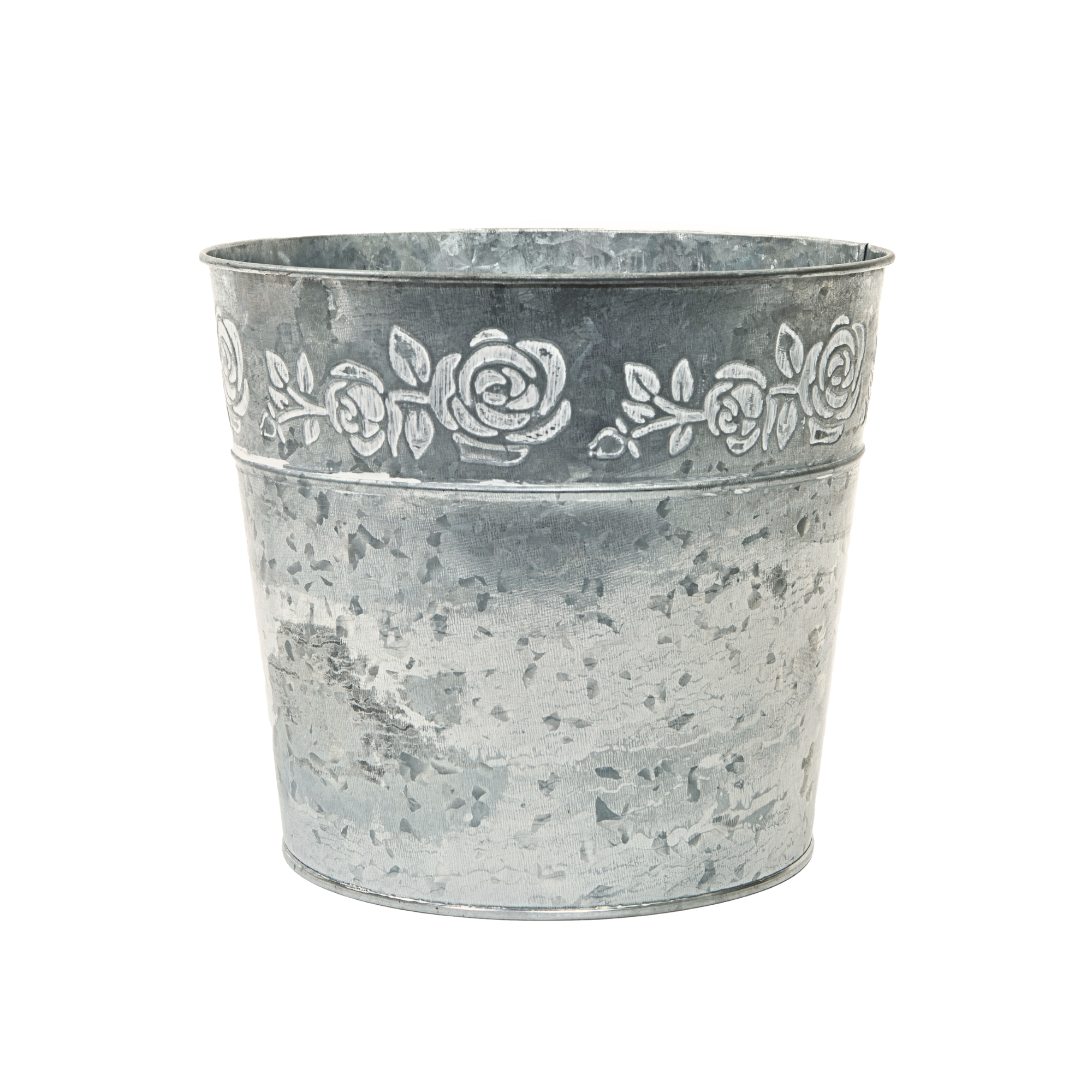 Jacobson - Wholesale Plant Pot - 5"D & 7.5"D Galvanized Tin Rosa Pot Cover - Box of 603