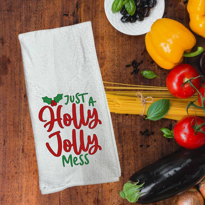 Holly Jolly Mess Küchentuch für den Großhandel von Cacciatore’s Corner