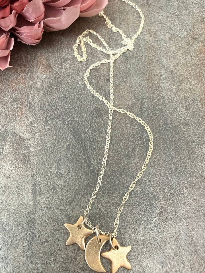 Moon and Stars Necklace for wholesale by Adorn