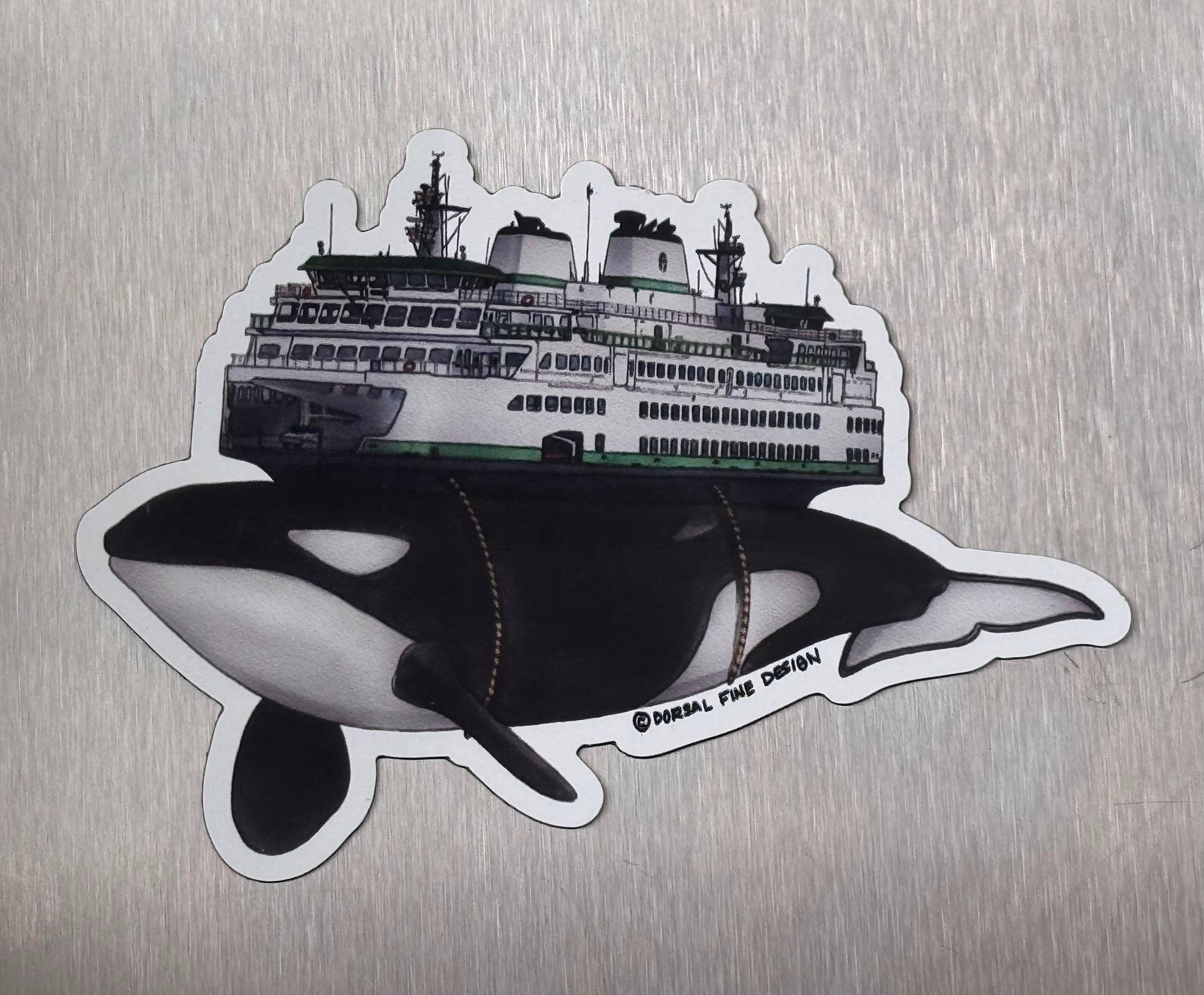 Dorsal Fine Design - Wholesale Magnet - Orca Ferry Magnet1