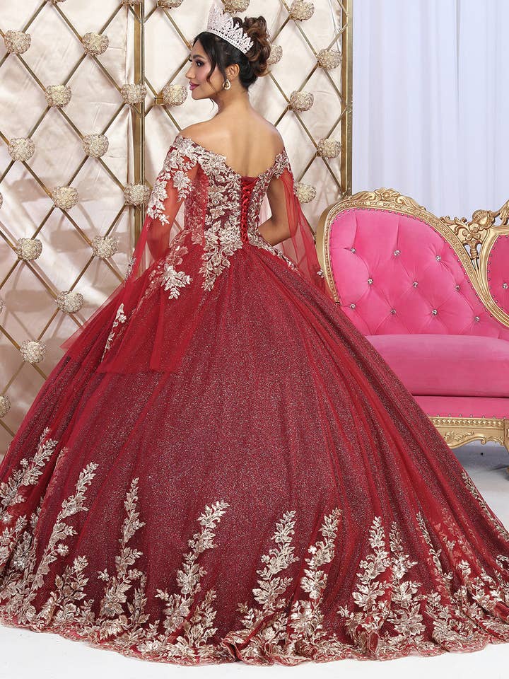 LA Merchandise - Wholesale Gown - Women's - LA221 V-neck Embroidered Quinceanera Ball Gown1