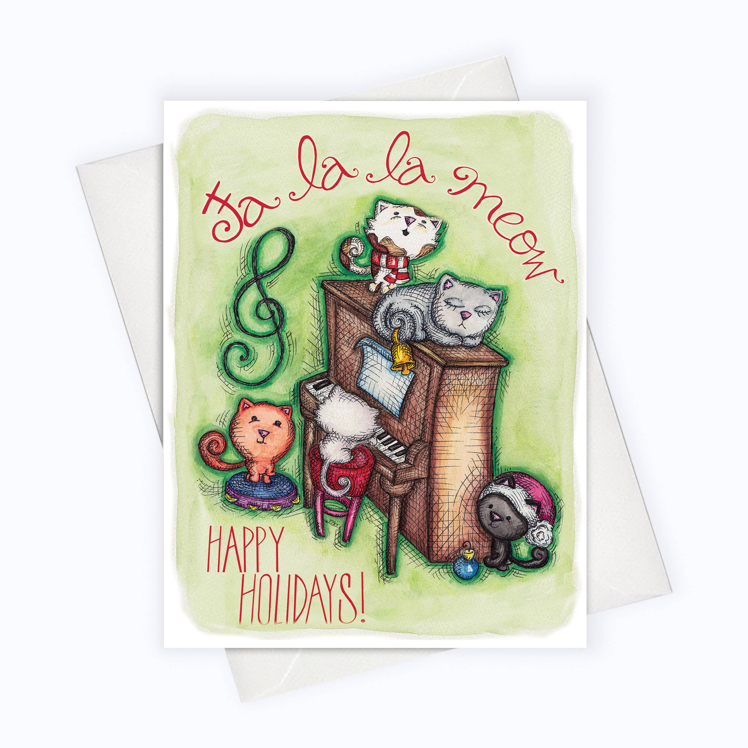 About A Cloud Stationery & Gifts - Wholesale Christmas Card - CAT HOLIDAY CARD | Fa la la Meow0