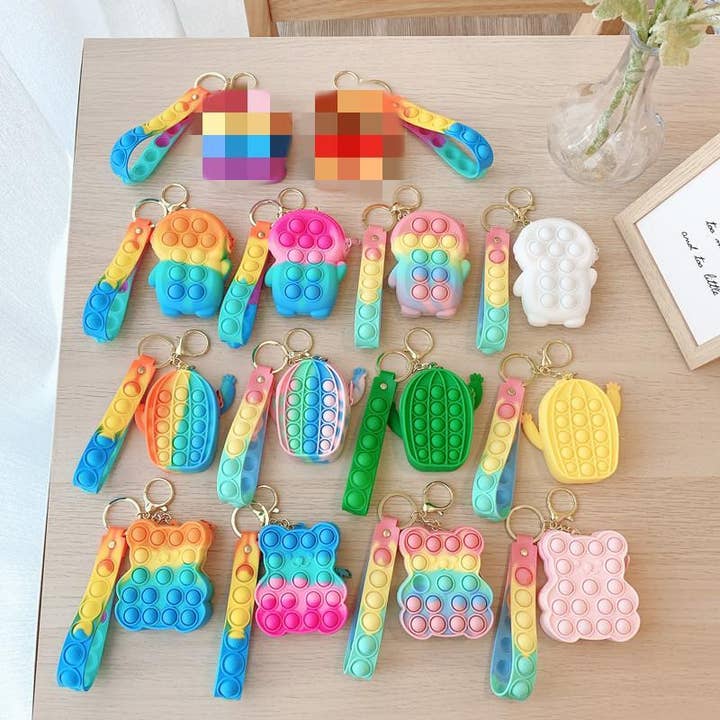 KiddieKickz - Wholesale Keychain - Kids - Small Keychain Coin Purse Spaceman Bear Fingertip Toy43