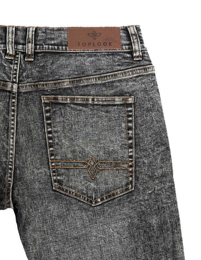 Acide Noir Jean denim déchiré et usé pour homme - Noir délavé acide en vente sur Faire2