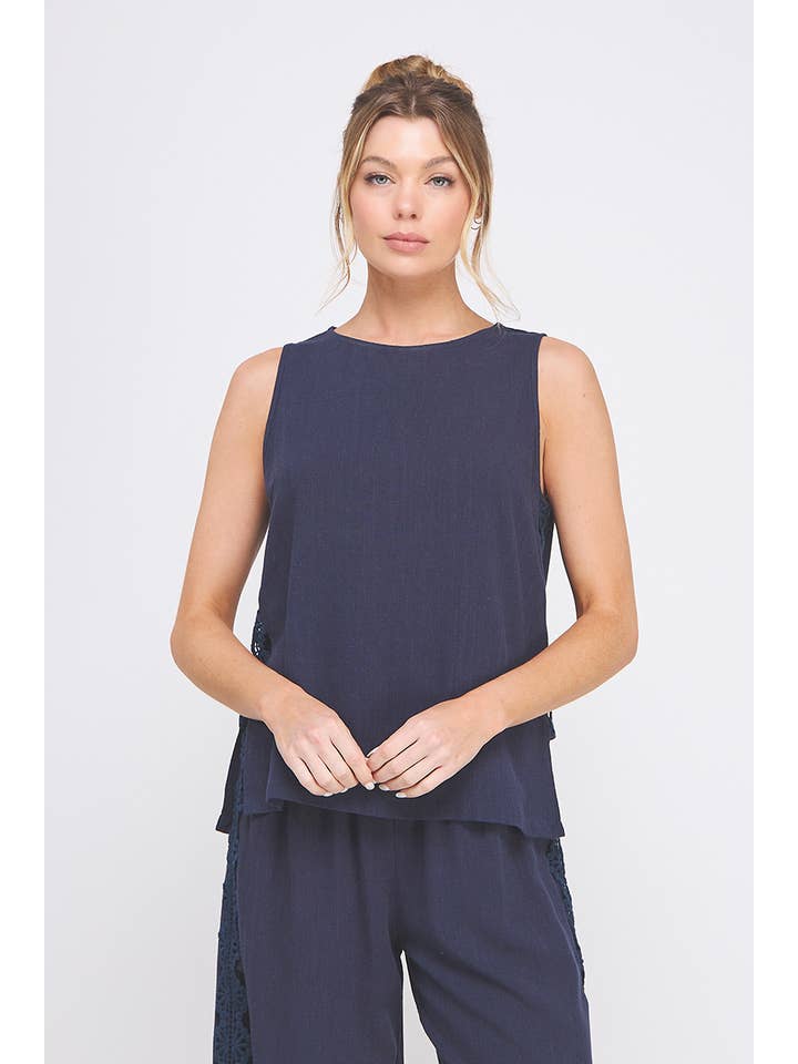 Allie Rose – Großhandel Tunika – Damen – Leinenmischung Lockeres Tunika-Top