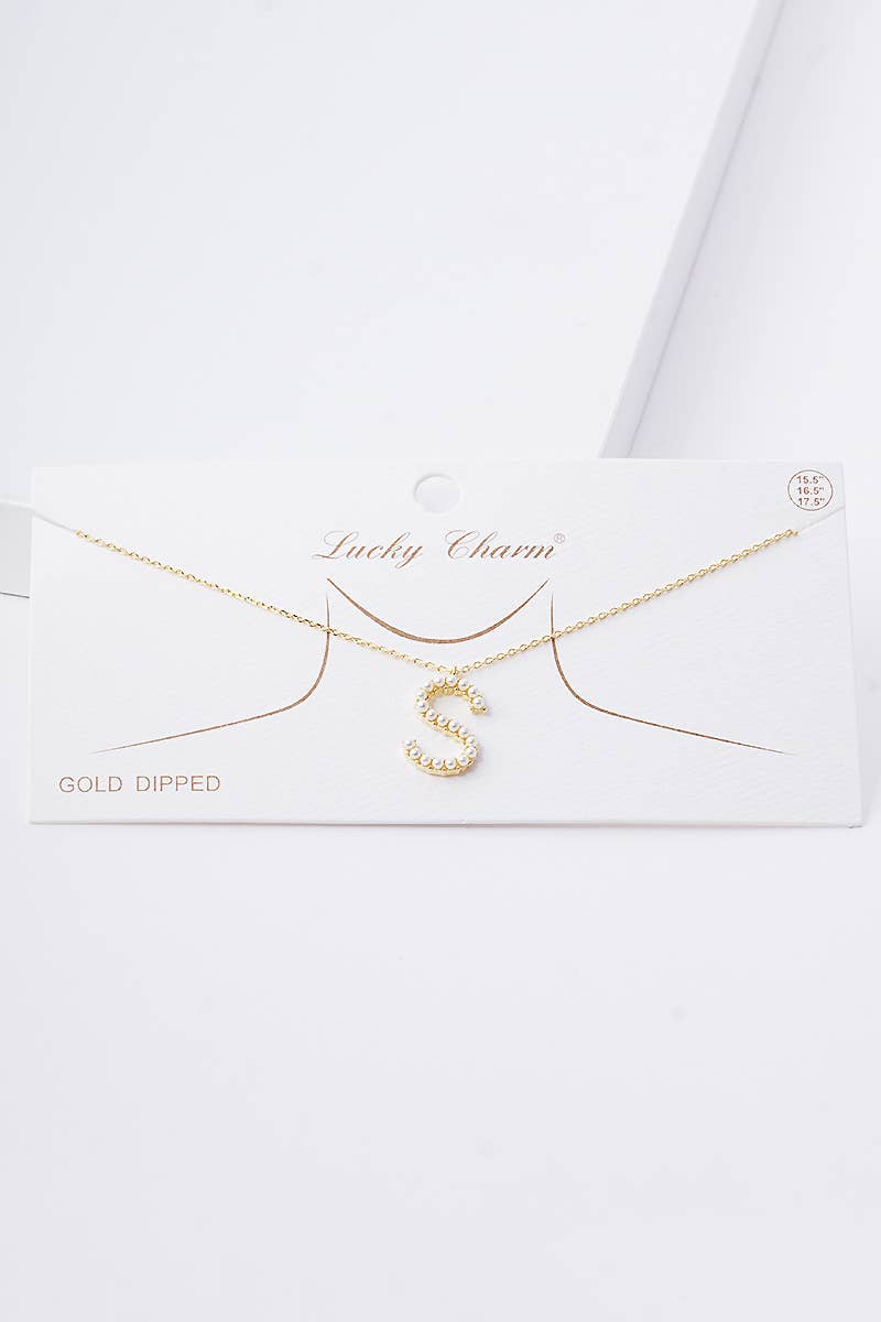 OHBOOBA DESIGN - Vente Colliers à pendentif - Collier initial en perles plaquées or30