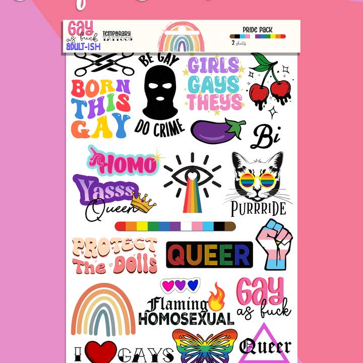 Shecanter - Wholesale Temporary tattoo - Pride Tattoos - Girls, Gays and Theys Pack0