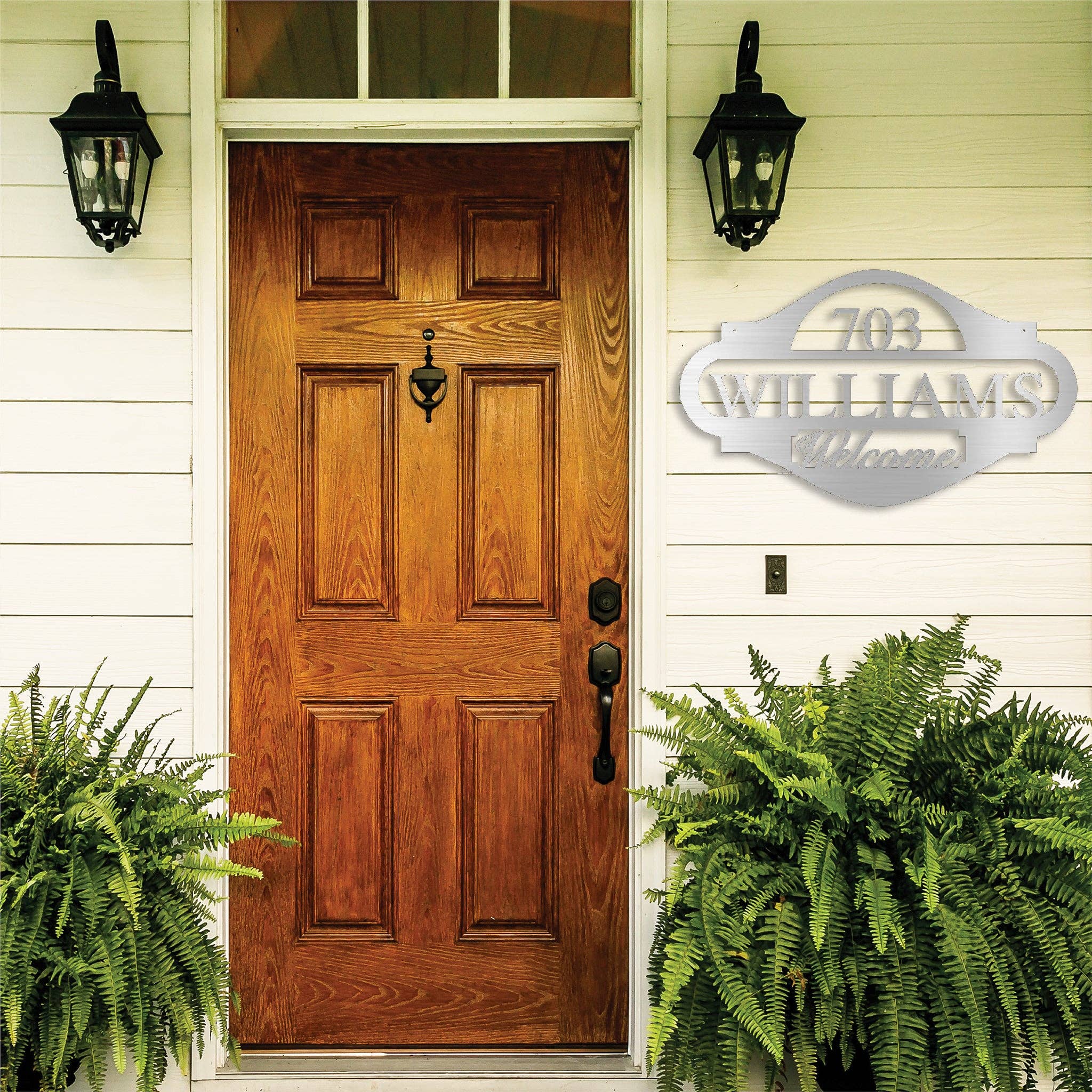 metal-plex – Sinal por atacado – Sinal de endereço com monograma de nome - arte de parede de metal6