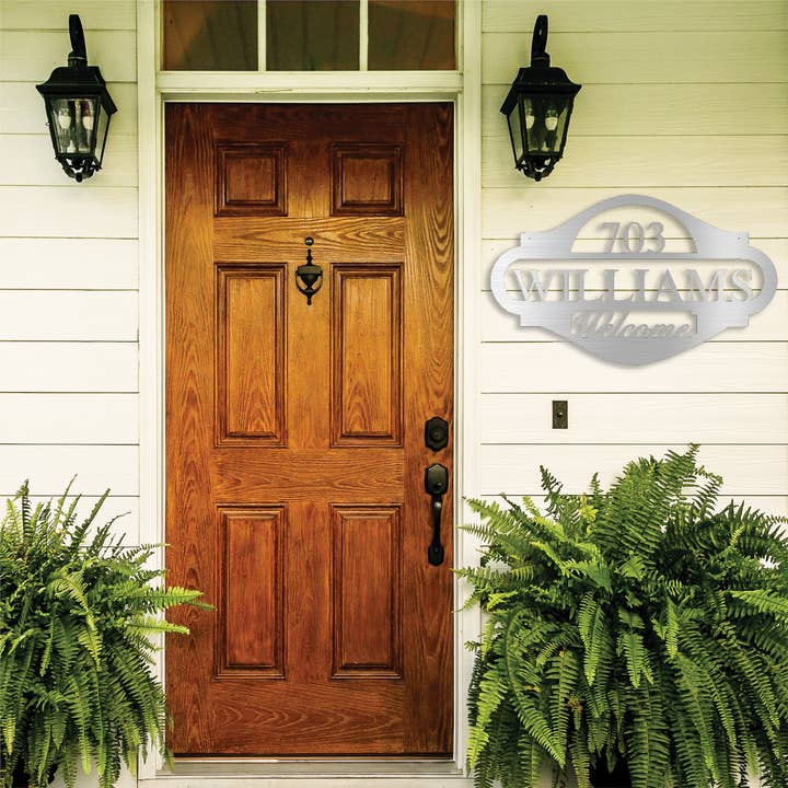 metal-plex – Sinal por atacado – Sinal de endereço com monograma de nome - arte de parede de metal6