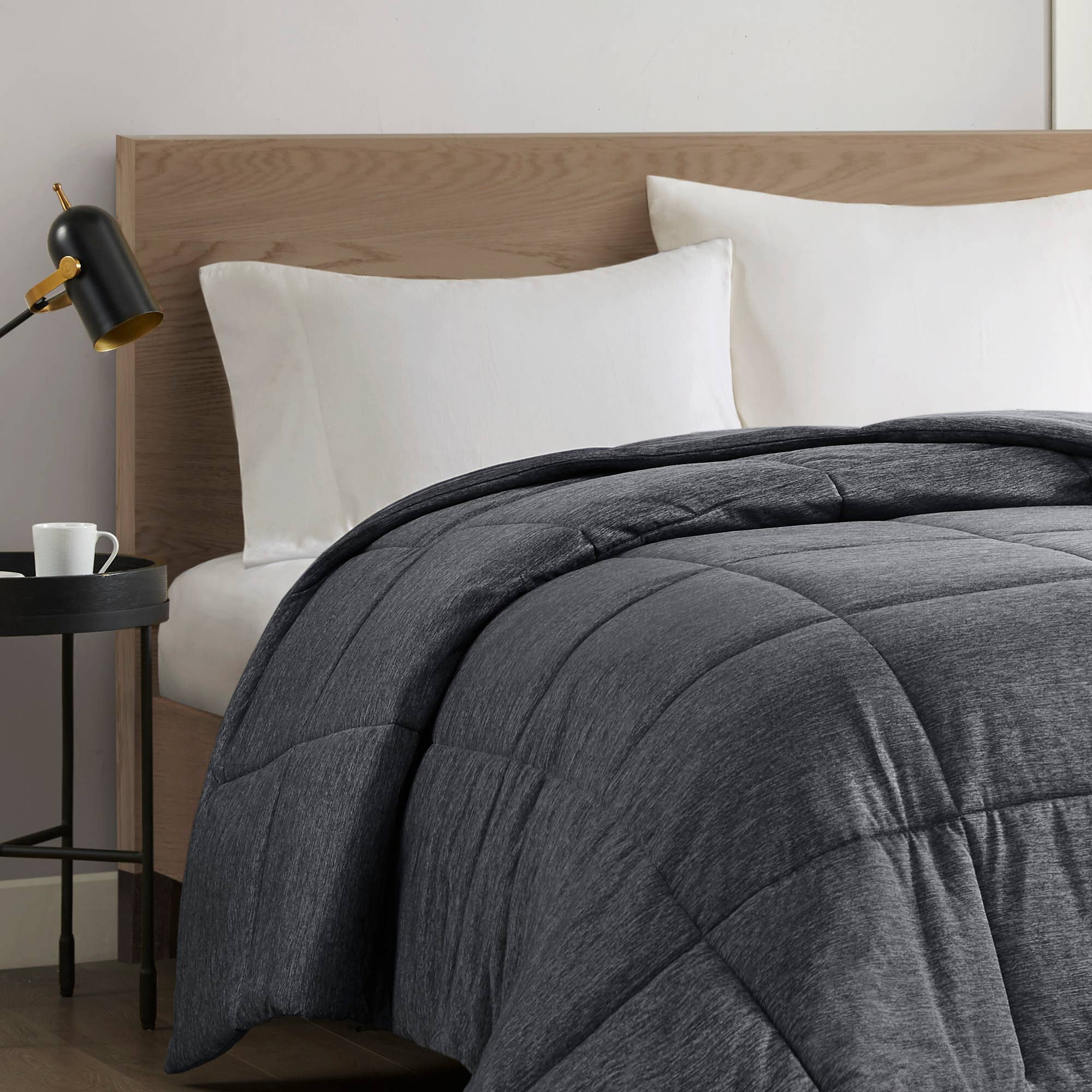 Olliix - Wholesale Down Comforter - Oversized Jersey Knit Down Alternative Comforter, Black4