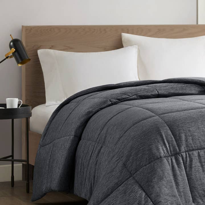 Olliix - Wholesale Down Comforter - Oversized Jersey Knit Down Alternative Comforter, Black4