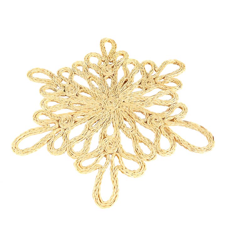 SALE Christmas Snowflake Shaped Charger White for wholesale by C&F Home