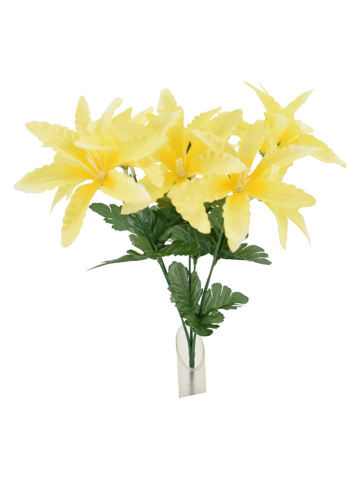 Buisson d'orchidées de 13", jaune pour la vente par Tremont Floral Supplies