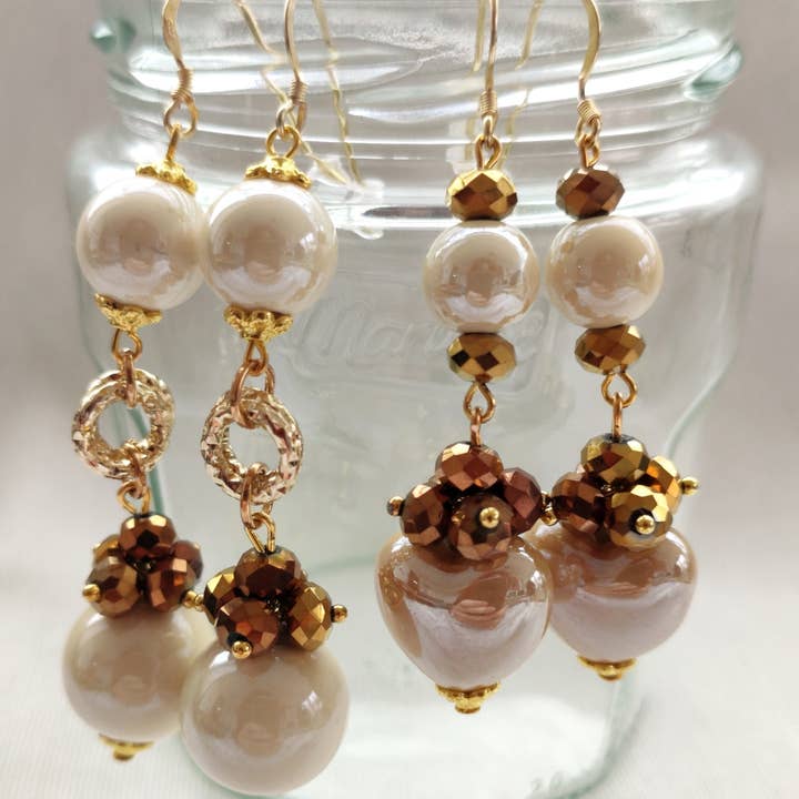 La Casa Della Bigiotteria - Wholesale Dangle Earrings - Crystal and Ceramic Drop Earrings (Art. 1)1