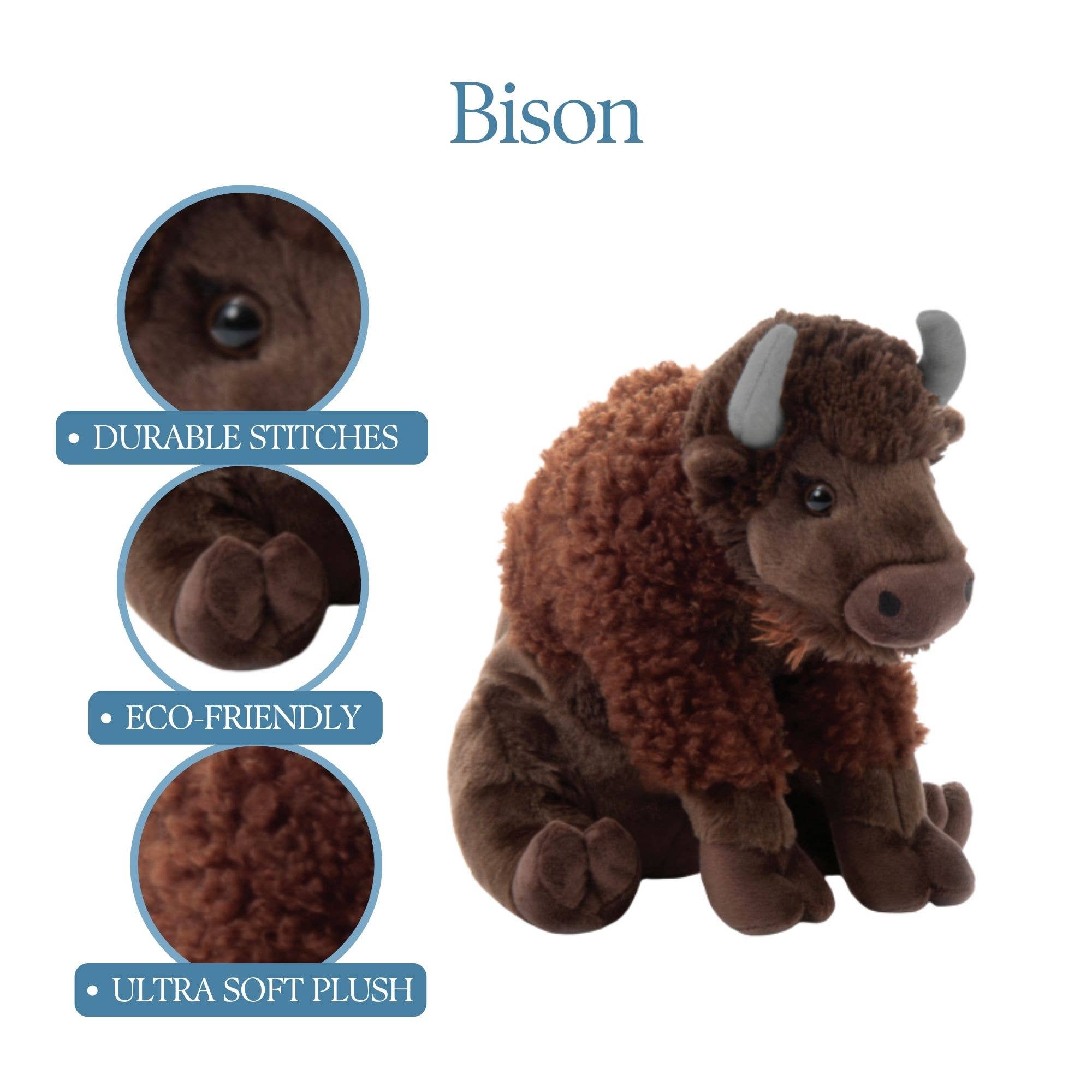 The Petting Zoo - Wholesale Knuffels - Kinderen en baby - 12" (35cm) Wild Onez Bison Wild life6