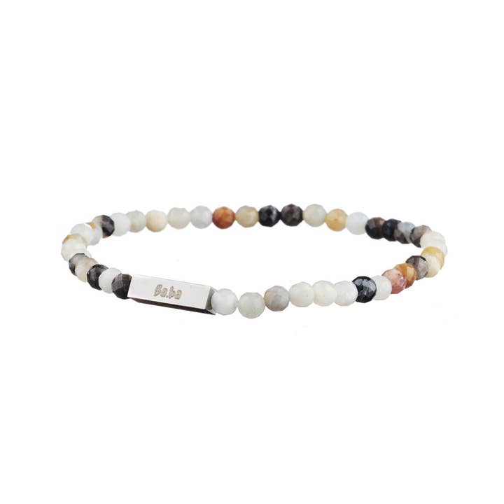 Bracciale Mirabeau bianco - pietre naturali per la vendita all'ingrosso da parte di Bastille Baobab