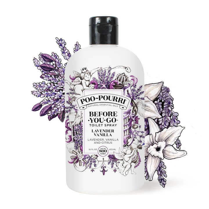 ~Pourri - Wholesale Toilet Spray - Poo~Pourri Lavender Vanilla Refill Size Bottle 16oz.