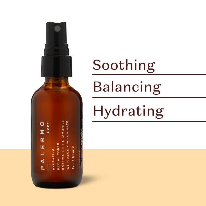 2oz | Feuchtigkeitsspendendes Gesichtswasser - Rosewater + Kamille für den Großhandel von Palermo Body