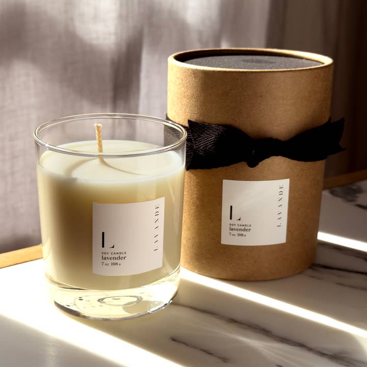 Candle - Lavender & Orange Soy Candle 7oz for wholesale by Lavande