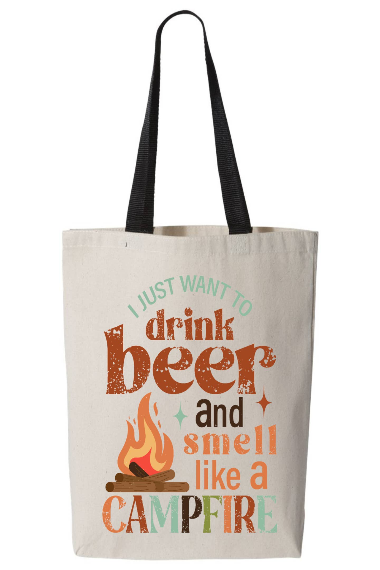 Zona Junkie - Wholesale Tote Bag - Women's - I Just Want to Drink Beer and Smell Like A Campfire Tote Bag