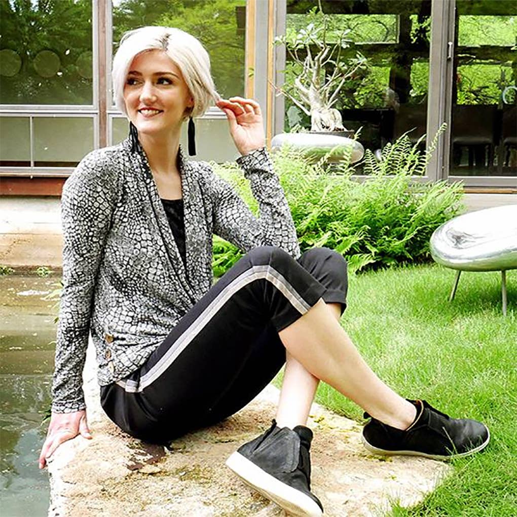 Hands To Hearts - Wholesale Pants - Women's - Tuxedo Stripe Trouser Black2