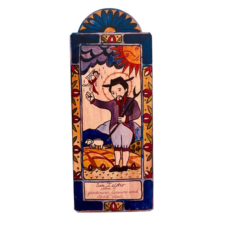 San Isidro A - Farmers and Gardeners for wholesale by Lynn Garlick Retablos