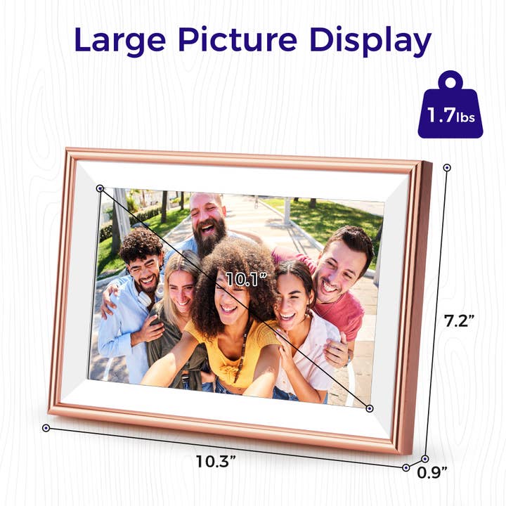 Primo Brands Group - Wholesale Picture Frame - ELIME 10.1" WiFi Frameo Digital Picture Frame (Rose Gold)6