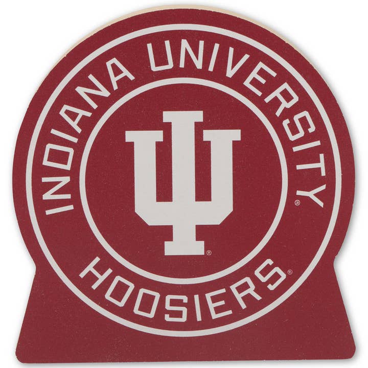 Décoration en bois épaisse avec badge des Hoosiers de l'Université de l'Indiana pour la vente par Open Road Brands, LLC