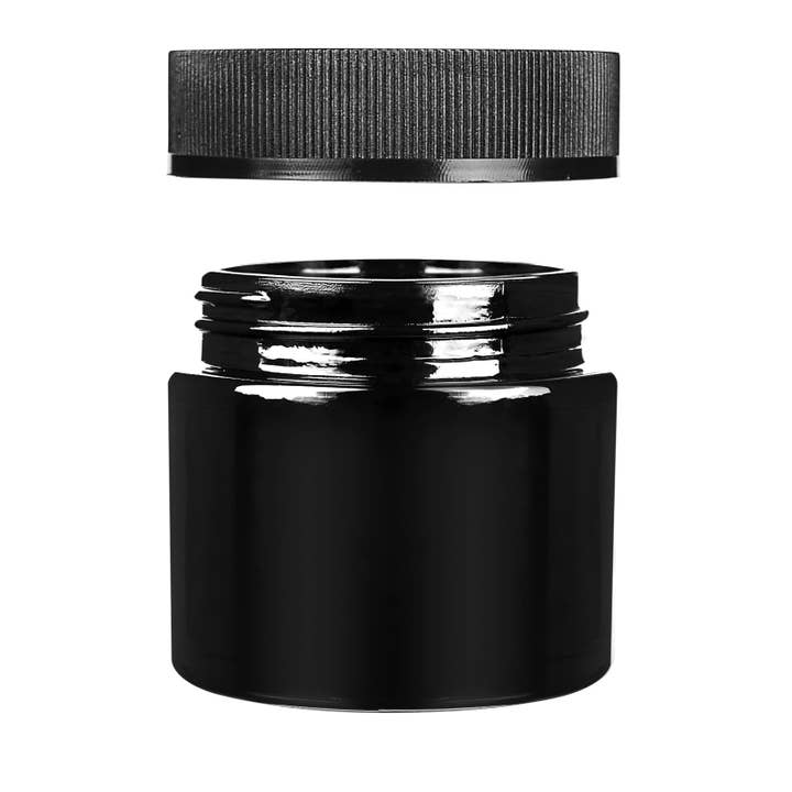 Human Objects® - Wholesale Jar - 2oz/60ml Black Glass Jar With Black Child Resistant Caps1