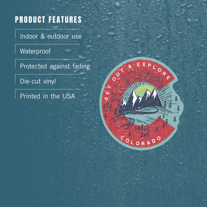 Lantern Press - Wholesale Sticker - STICKERS Colorado, Get Out & Explore, Colorado C3