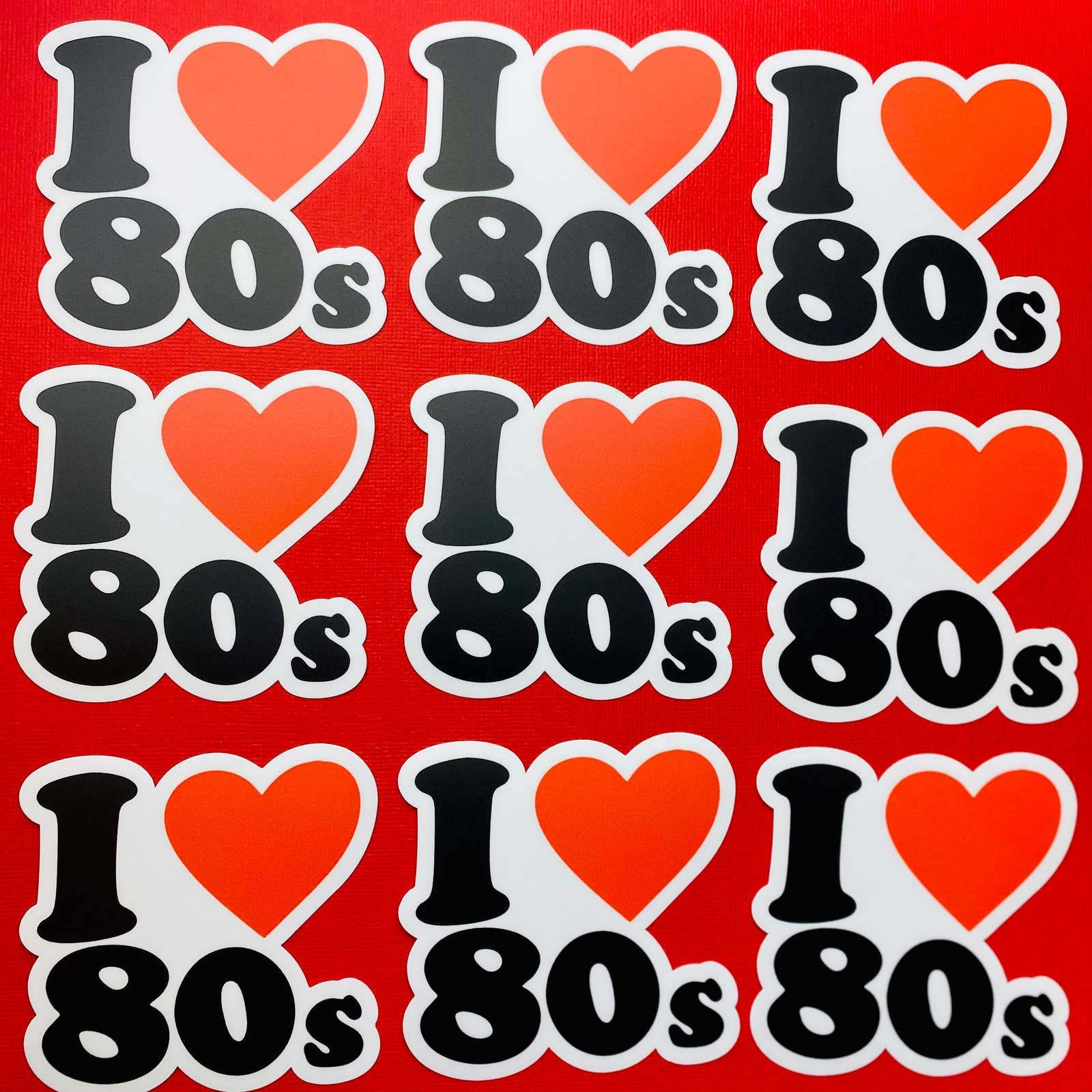 Otto's Grotto - Wholesale Sticker - I Love The Eighties Sticker Love The 80s Retro Vintage1