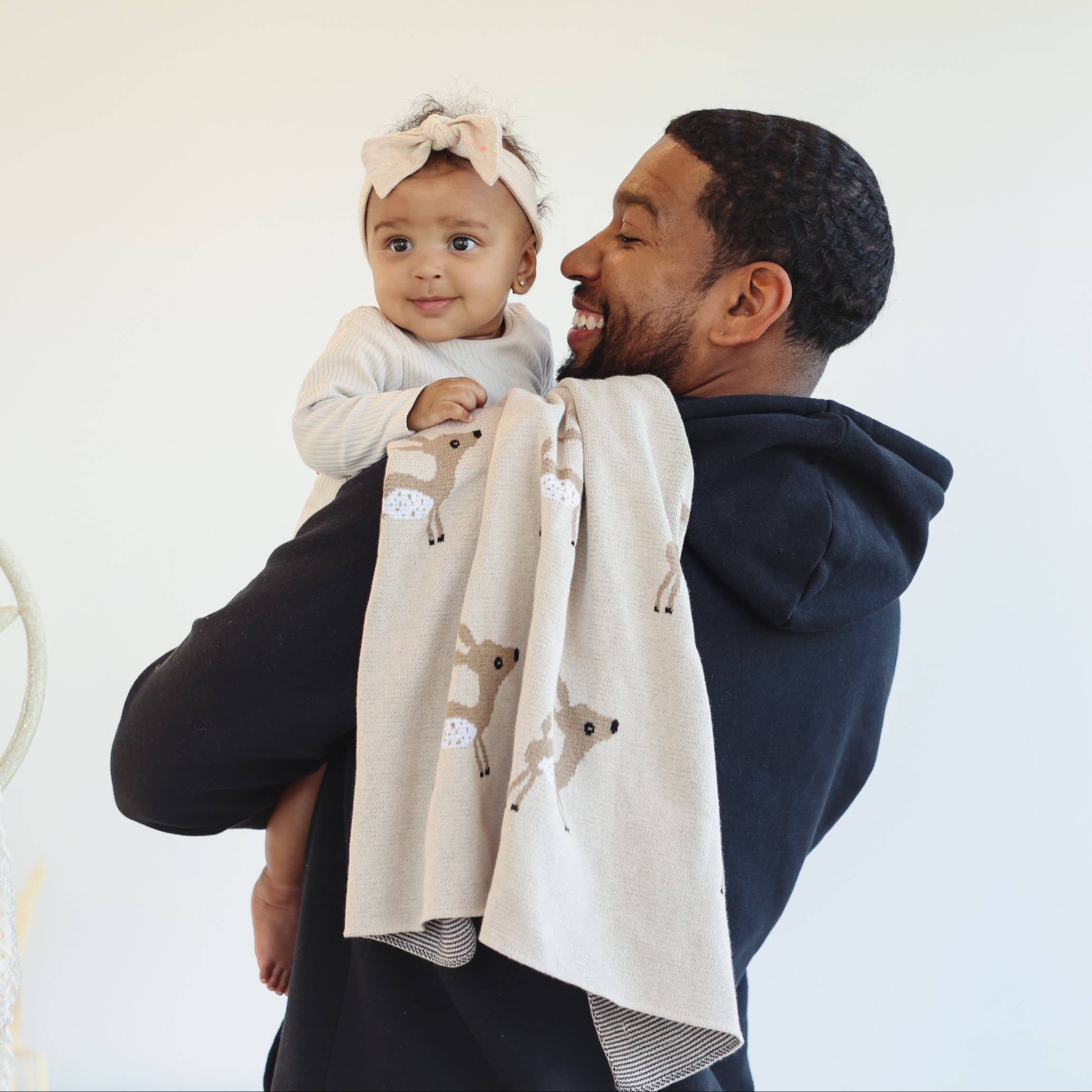 Bleu La La - Wholesale Swaddle - Baby - 100% Luxury Cotton Receiving Swaddle Baby Blanket - Deer19