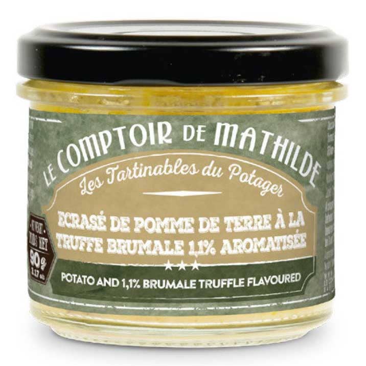 Mathilde Truffled Brumale Potato Crush 1.1%, 3.17oz (90g) for wholesale by GourmetDis (Gourmet Food Distribution)