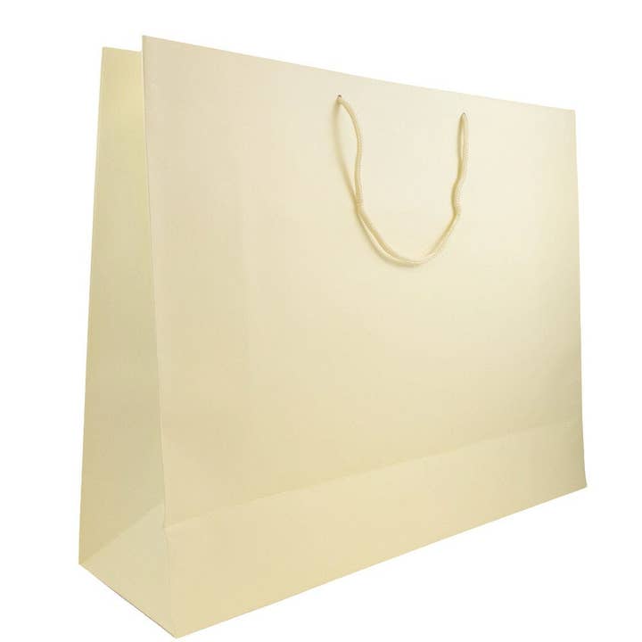 JAM PAPER - Wholesale Gift Bag - Gift Bags w/ Rope Handles, Jumbo,20x16x6, Ivory Matte, 1PK1